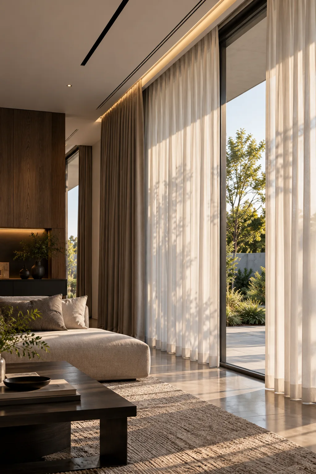 Private home cinema room with tiered seating and acoustic panels